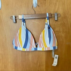 NWT Hollister Striped Triangle Bikini Top